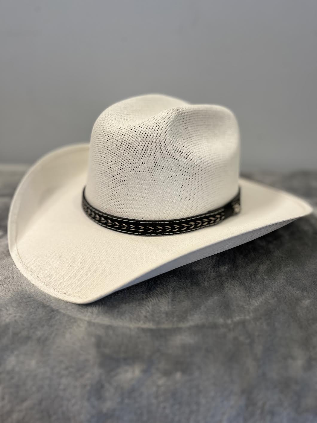 Modestone Straw Cowboy Hat White Style 30905