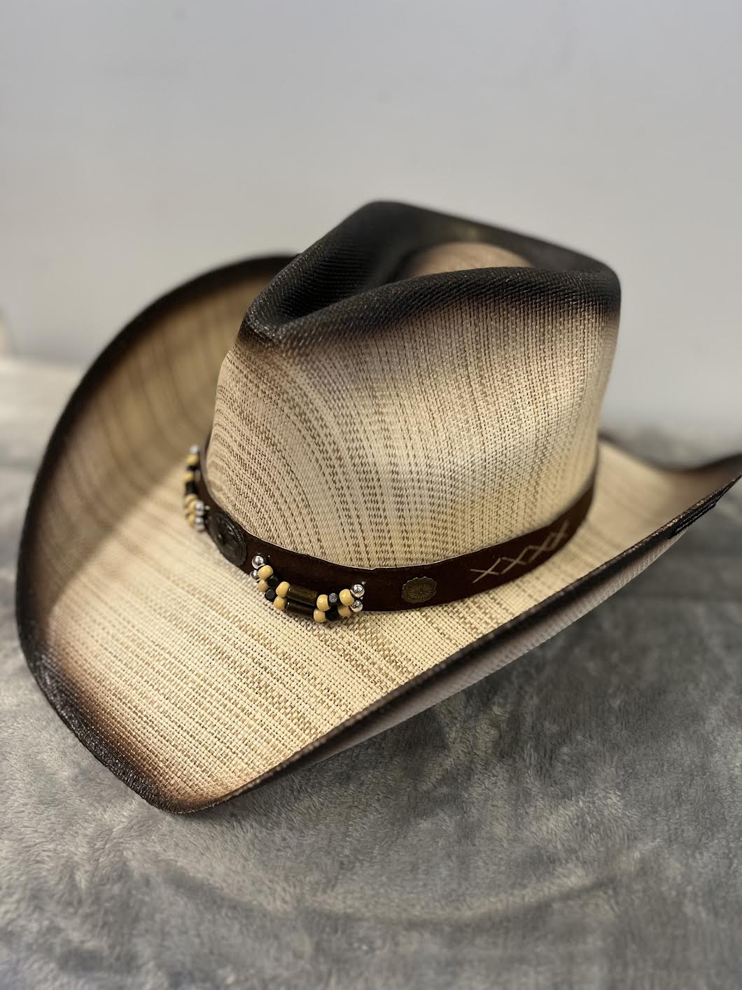 Modestone 2 Tone Straw Cowboy Hat Style 1899
