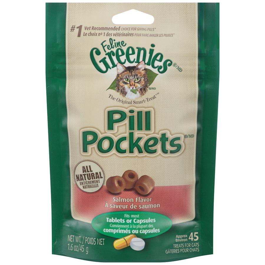Pill Pockets Cat Salmon 1.6oz Cat Food Greenies