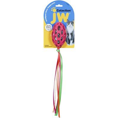 JW Cataction Football with Streamers Cat Supplies JW Pet Products