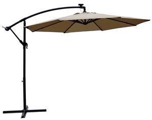 Seasonal Trends UMSCS10BKOBD-04 Solar Offset Taupe Umbrella, 10 ft L Canopy Outdoor Furniture Seasonal trends