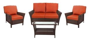 Seasonal Trends GHYL-512267 Cambridge Patio Chat Set, 4-Piece Outdoor Furniture Seasonal trends