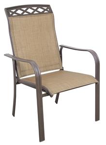 Seasonal Trends C4254SJ33SL04 Dining Sling Chair, Steel Frame, Brown Frame Outdoor Furniture Seasonal trends