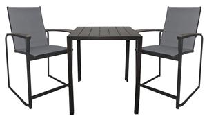 Seasonal Trends XSD4809S03NS1G31 Isabel Outdoor Set, Pinewood/Steel, Black/Gray, 3-Piece Outdoor Furniture Seasonal trends