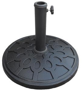 Seasonal Trends 69327 Umbrella Base, 17-1/2 in Dia, 17-1/2 in L, 13 in H, Resin/Steel/Plastic, Black Outdoor Furniture Seasonal trends