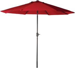 Seasonal Trends 60034 Crank Umbrella, 92.9 in H Pole, Polyester Fabric, Burnet Red Fabric, Steel Frame Outdoor Furniture Seasonal trends