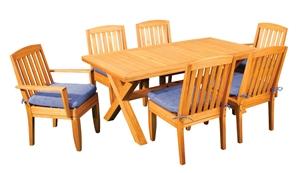 Seasonal Trends 642601NO-103OG Dining Set, Wood Tabletop Outdoor Furniture Seasonal trends
