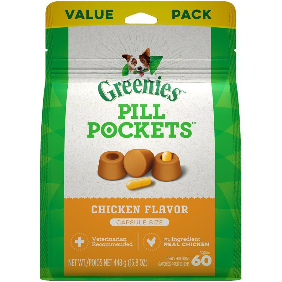 Pill Pockets Dog Chicken 15.8oz Capsule Dog Supplies Greenies