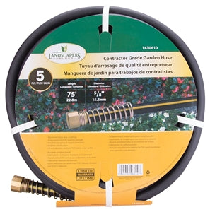 Landscapers Select Garden Hose, 75 ft L, Female x Male, PVC/Rubber, Black/Yellow