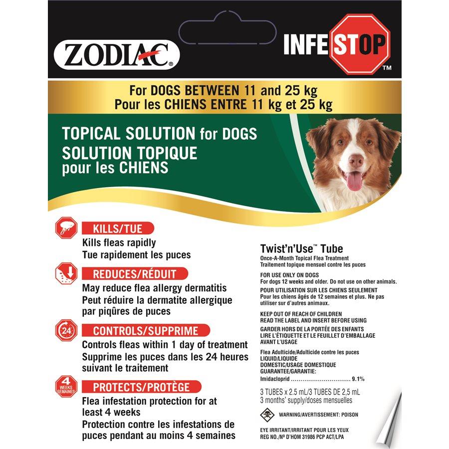 Zodiac Infestop Topical Flea Adulticide for Dogs 11KG - 25KG Dog Supplies Zodiac