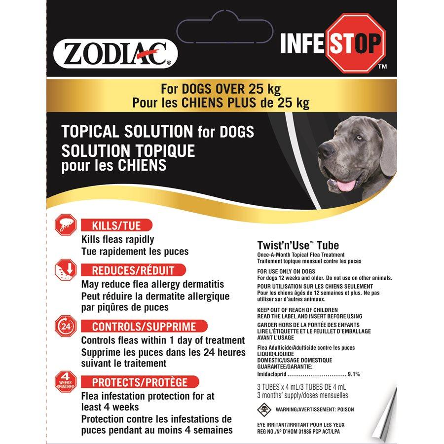 Zodiac Infestop Topical Flea Adulticide for Dogs Over 25KG Dog Supplies Zodiac