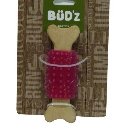 Bud'z Centre Bone Shaped Wood Dog Toy Red 6in KB Depot Express