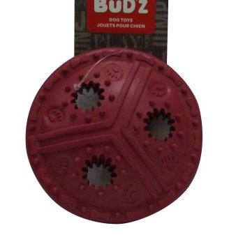 Bud'z Rubber Tough Treat Disc Pink Dog Toy 4.5in KB Depot Express