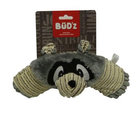 Bud'z Giant Racoon Plush Dog Toy with Squeaker 11in KB Depot Express