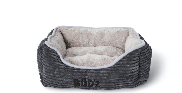 Bud-Z Cuddler Corduroy Bed Grey Dog 18x16in