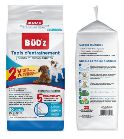 Bud'z Disposable Puppy Pads 22in x 22in - 50 pieces KB Depot Express