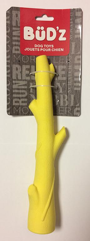 Bud’z Rubber Foam Branch Yellow Dog Toy 11in KB Depot Express
