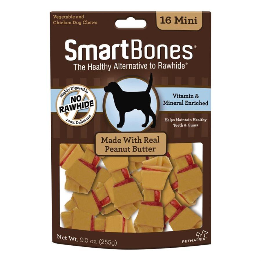 Spectrum Smart Bones Peanut Butter Mini 16 Pack Dog Food Spectrum Brands