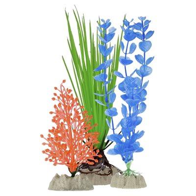 Spectrum GloFish Plants Small Orange, Medium Green, Large Blue 3-Pack Aquatic Spectrum Brands