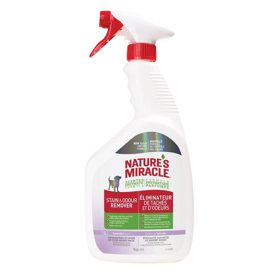 Spectrum Nature's Miracle Stain & Odor Remover Lavender Spray 32oz Dog Supplies Spectrum Brands