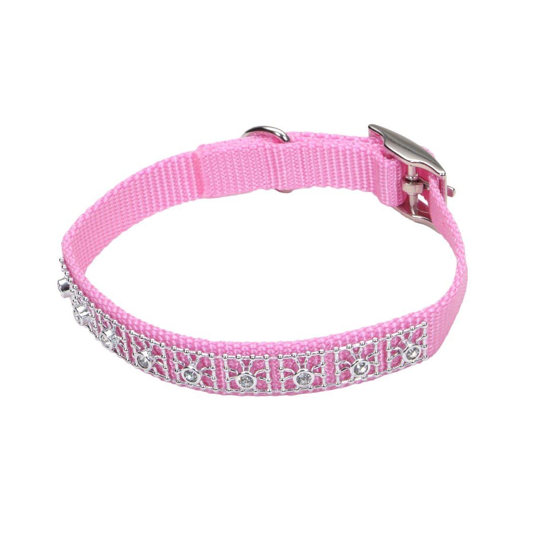 Coastal® Jeweled Dog Collar Bright Pink - 3/8in x 10in KB Depot Express