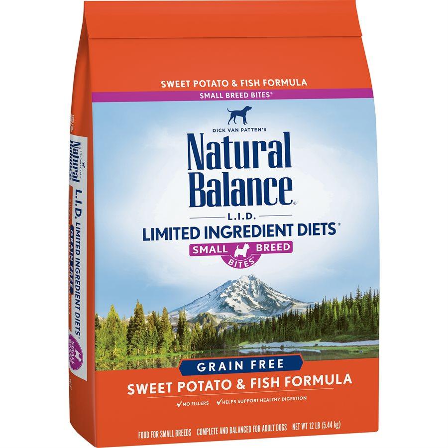 Natural Balance Dog LID Sweet Potato & Fish Small Breed Bites Formula 12LB Dog Food Natural Balance