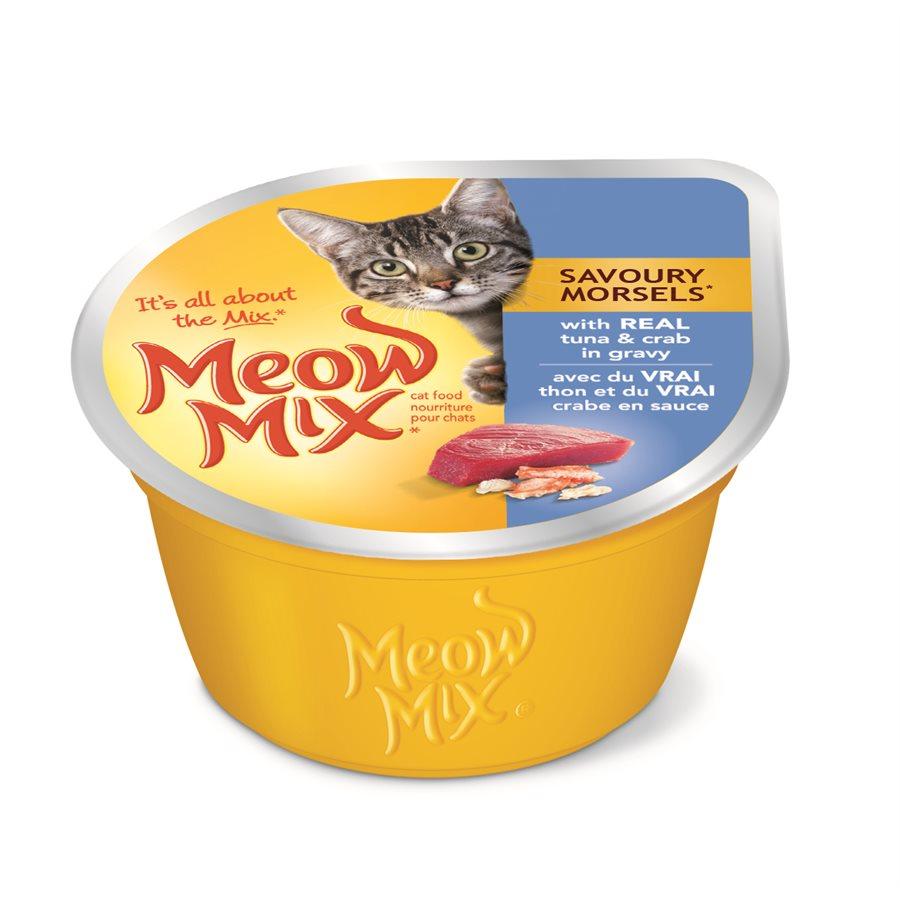 Smuckers Meow Mix Savoury Morsels Tuna & Crab Wet Cat Food 24/78g Cat Food J.M.Smuckers
