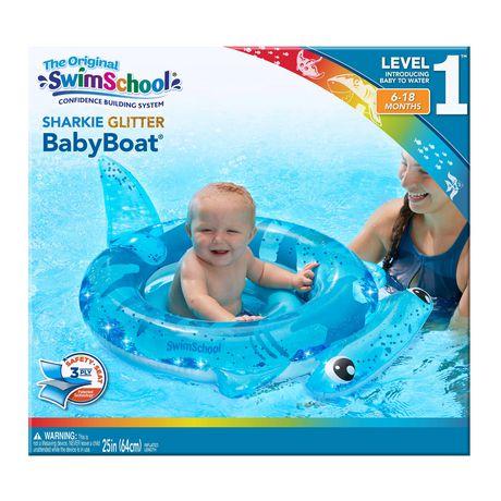 The Original Swim School Sharkie Glitter BabyBoat Pool Floatie KB Depot Express