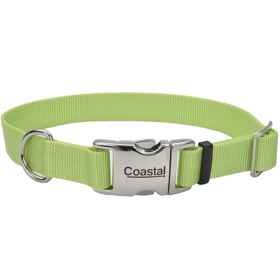 Coastal® Adjustable Dog Collar with Metal Buckle - 3/4in x 14-20in Lime KB Depot Express