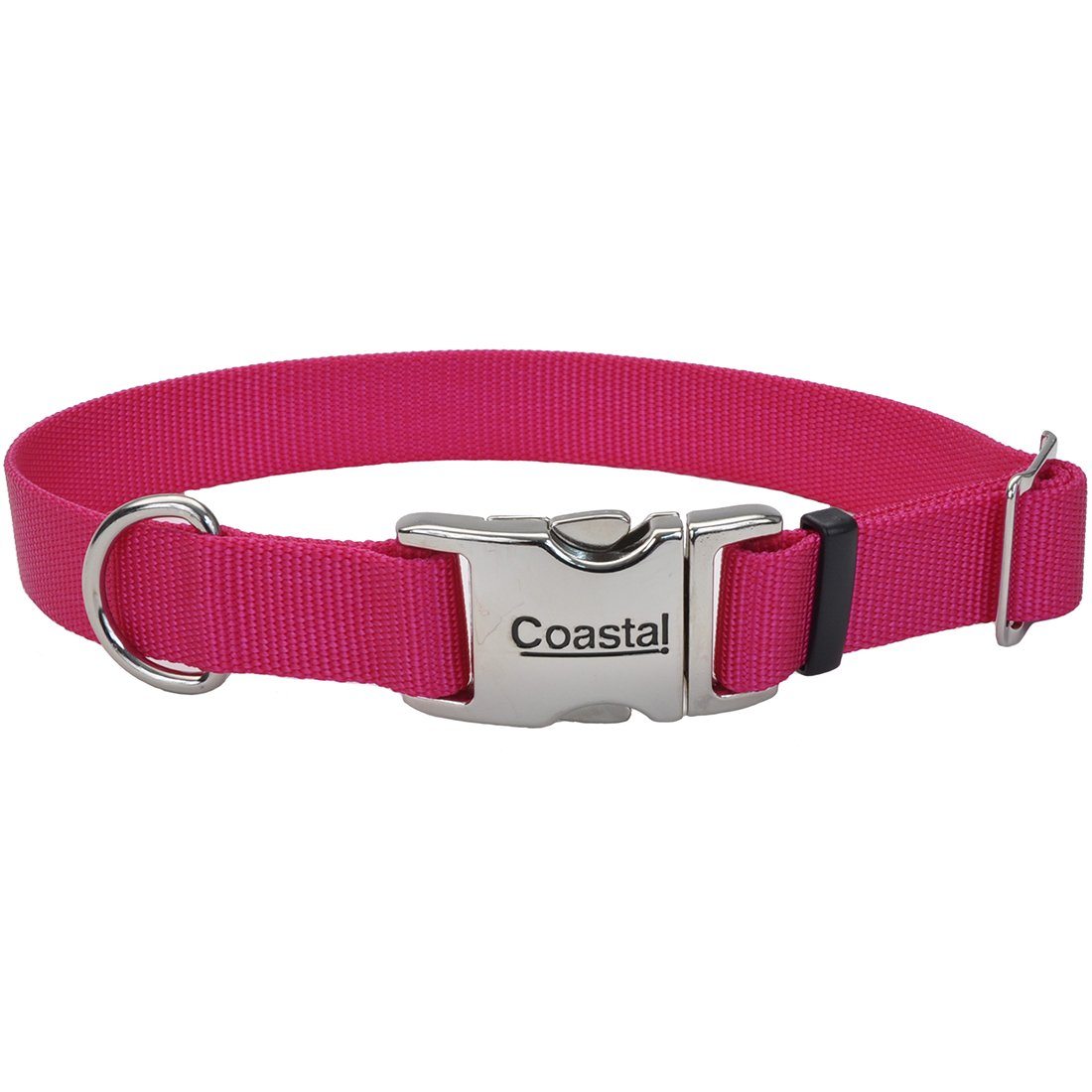 Coastal® Adjustable Dog Collar with Metal Buckle - 1in x 18-26in Pink Flamingo KB Depot Express