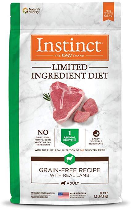 Nature's Variety Instinct Raw Brand Limited Ingredient Diet Grain Free Recipe with Real Lamb 4lbs Dog Food Nature's Variety