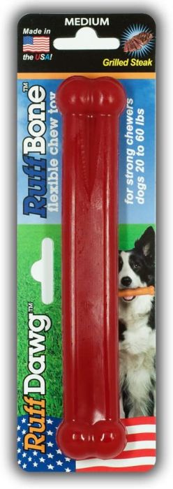 Ruffdawg Ruffbone Steak Medium Dog Flexible Chew Toy