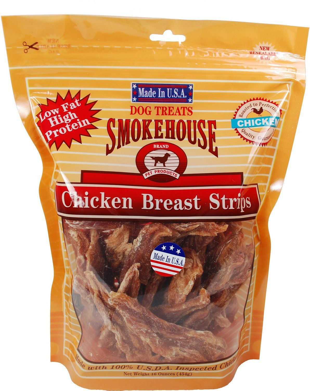 SmokeHouse USA Chicken Breast Strips 4oz Dog Food Smokehouse