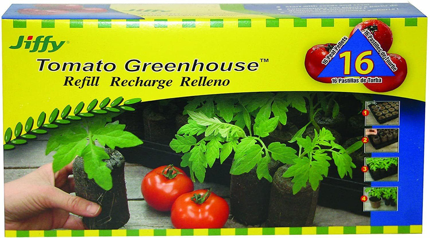 Jiffy Tomato Greenhouse Refill (16 Peat Pellets) Lawn and Garden Jiffy