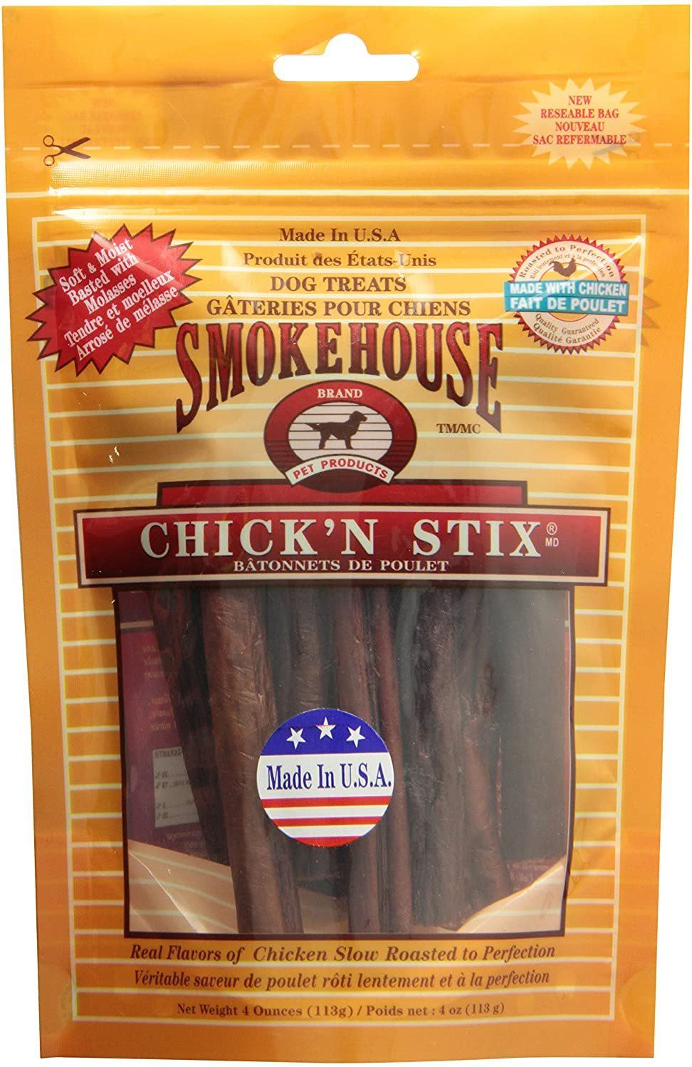 Smokehouse Chick'n Stix 4oz Dog Treats Smokehouse