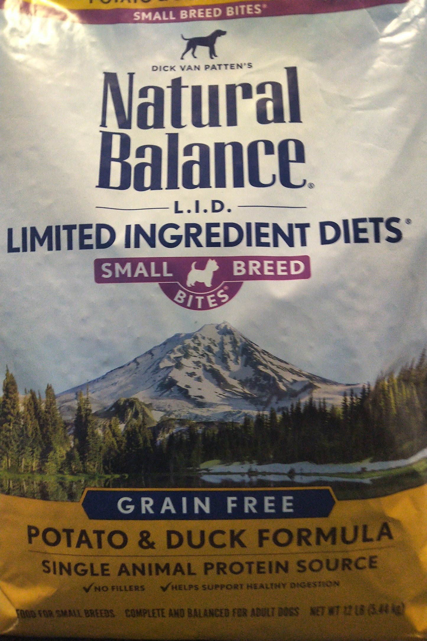 Natural Balance Dog LID Potato & Duck Small Breed Bites Formula 12LB Dog Food Natural Balance