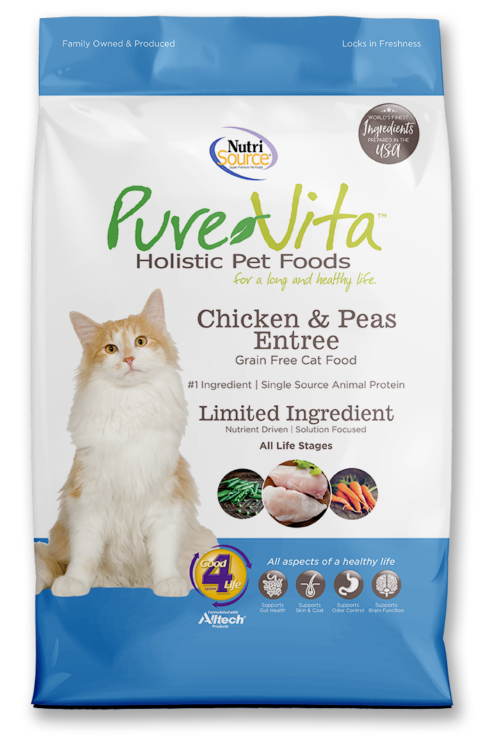 Pure Vita Dry Grain Free Cat Food Chicken Pea Entree 2.2lb