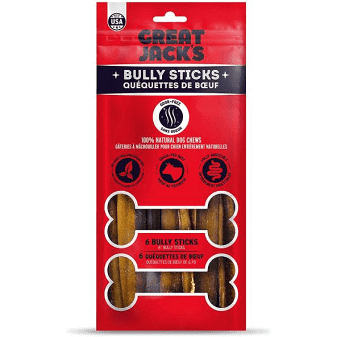 Great Jack's Bully Sticks 12x 6'' Dog Treats Kane Vet Supplies
