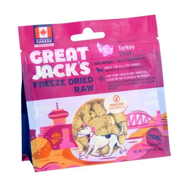 Great Jacks Freeze Dried Raw Turkey Dog Treats Kane Vet Supplies 28 Grams