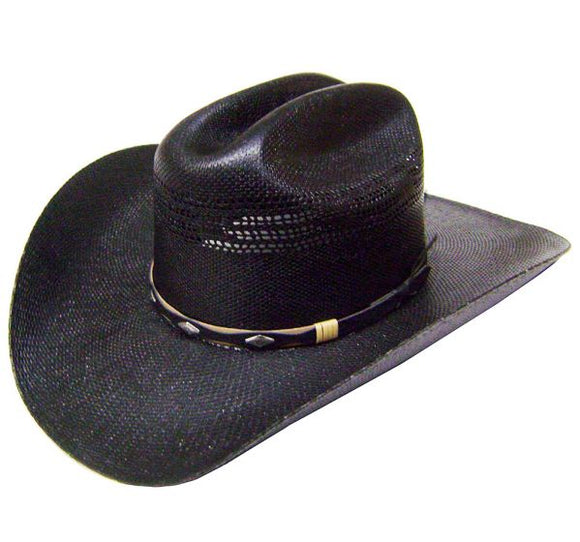 Modestone Straw Cowboy Hat Black Bangora Style 30199