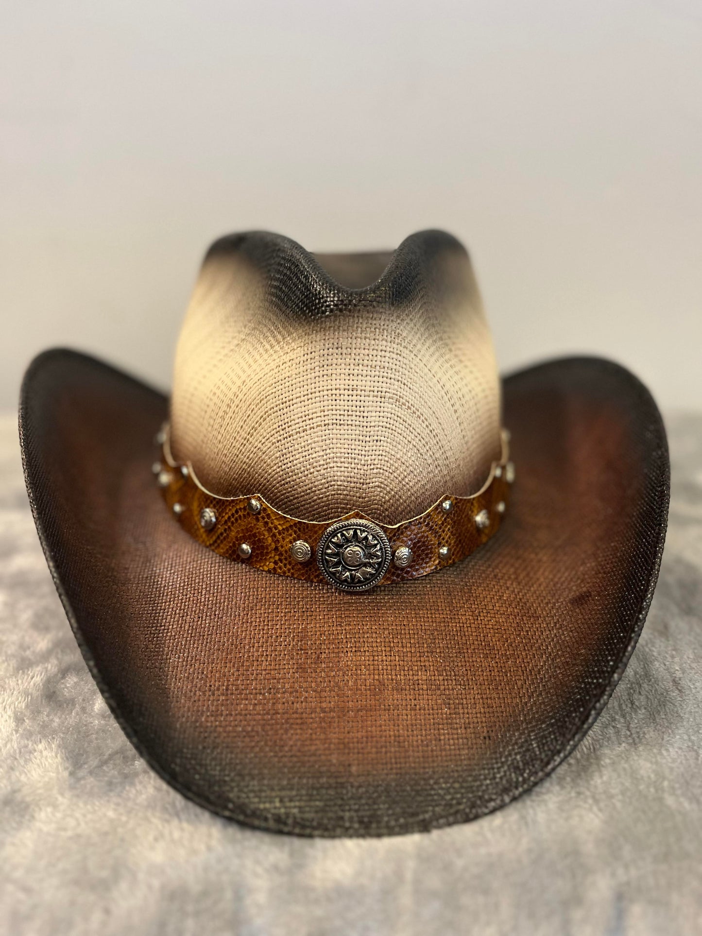 Modestone 2 Tone Straw Cowboy Hat Style 1888