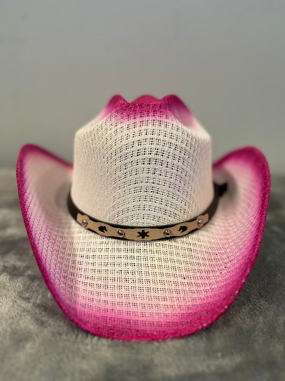 Modestone 2 Tone Cowboy Hat Pink Style 3354