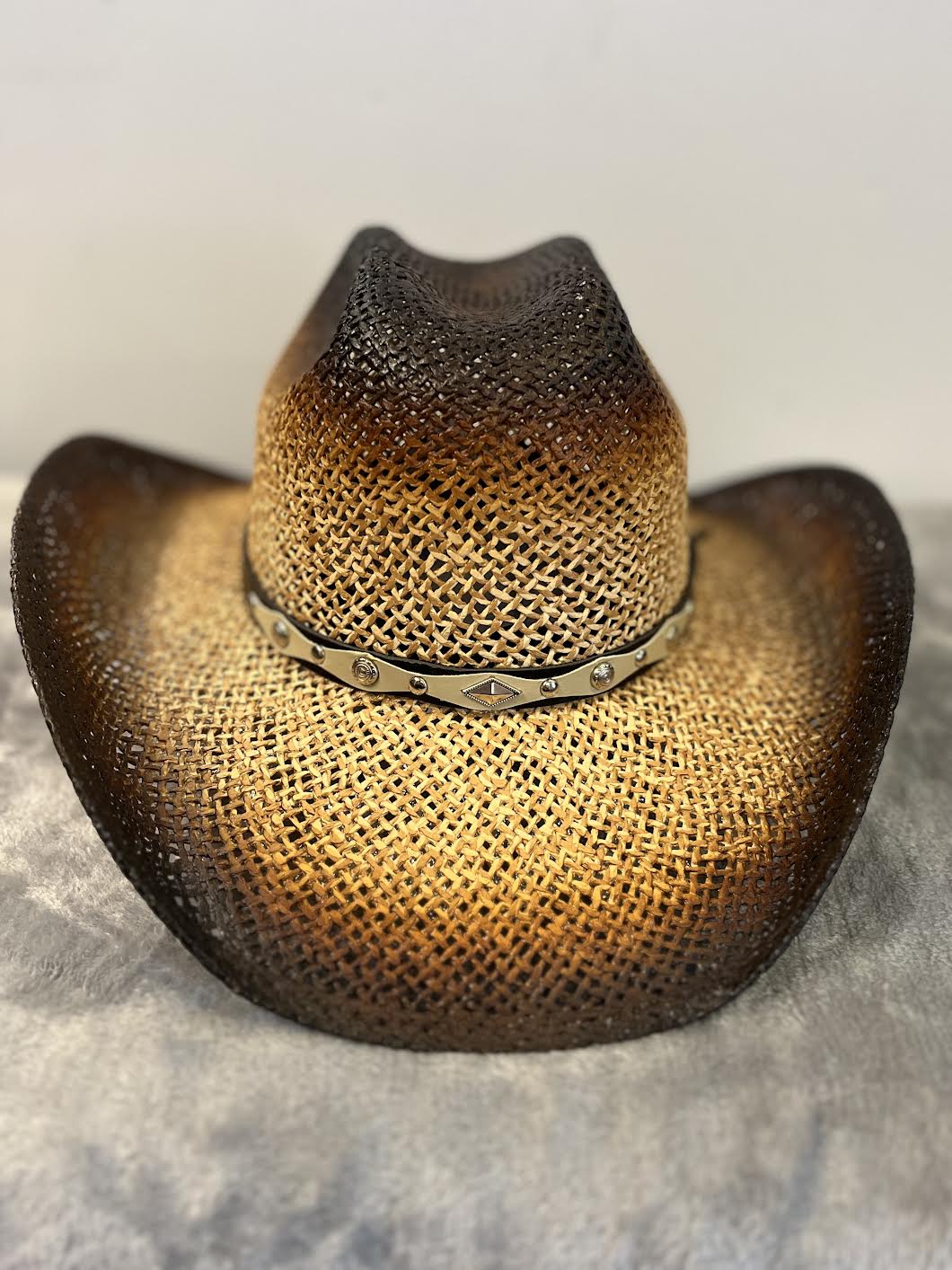 Modestone 2 Tone Straw Cowboy Hat Style 2083