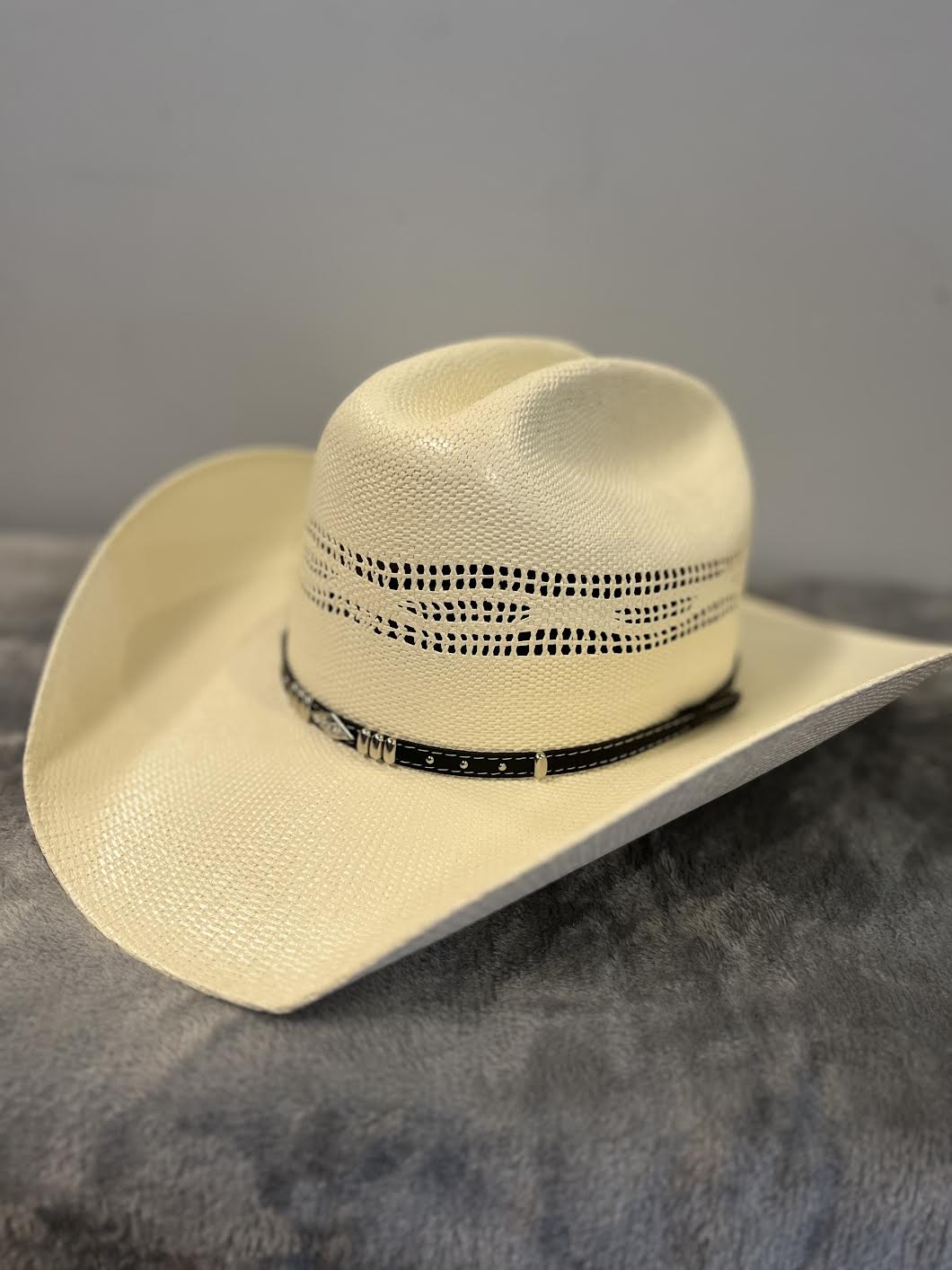 Modestone Straw Cowboy Hat White Style 30100