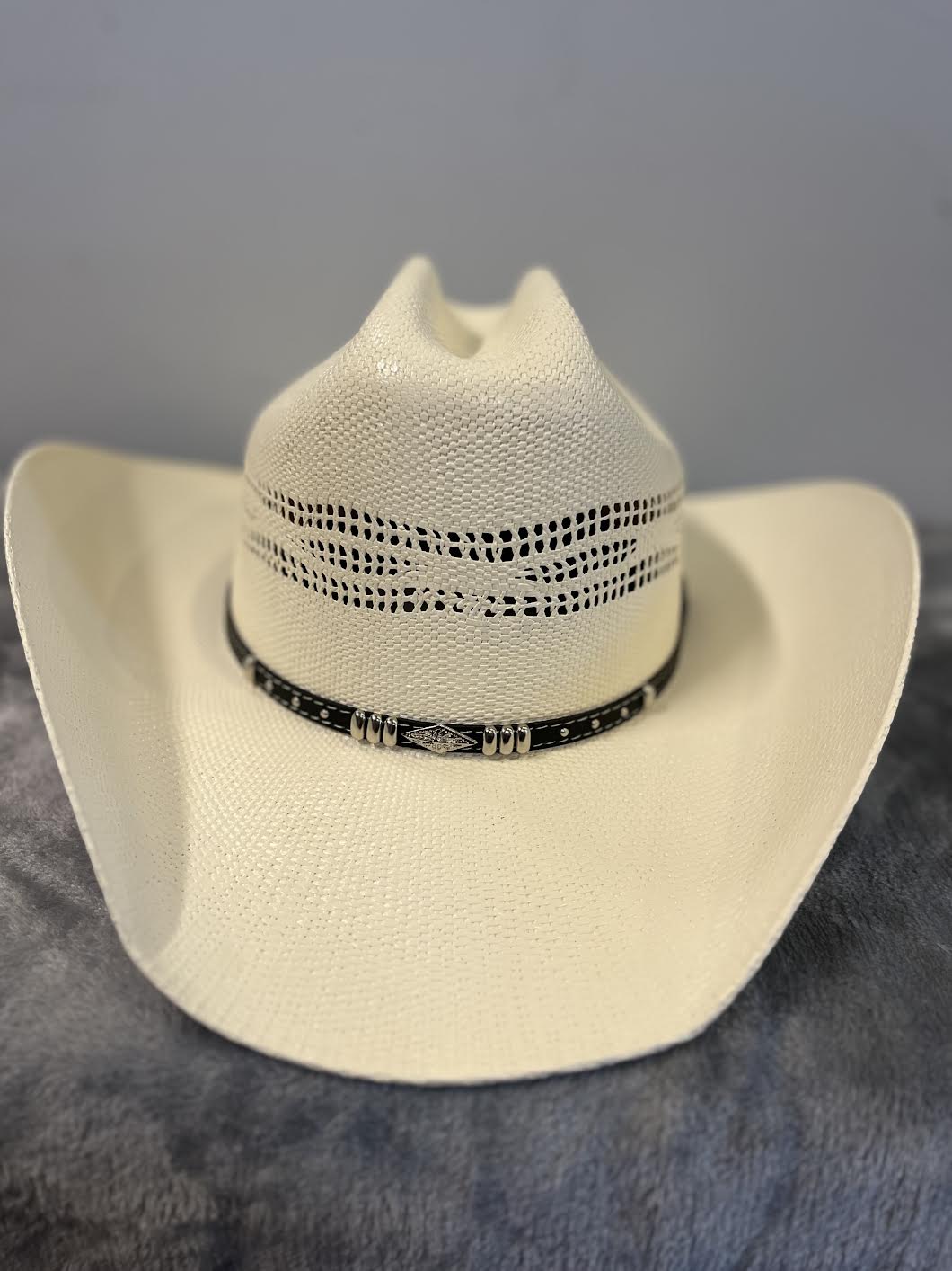 Modestone Straw Cowboy Hat White Style 30100