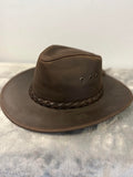 Modestone Leather Cowboy Hat With Plain Braided Band Style 1089