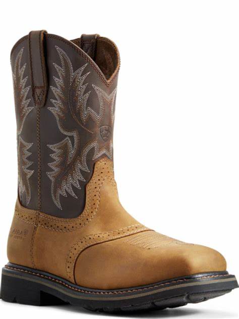 Men's Ariat Sierra Wide Square Toe Electrical Hazard Work Boot Aged Bark