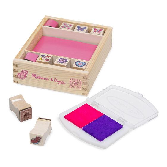 Wooden Stamp Set - Butterflies and Hearts Toy Melissa and Doug 