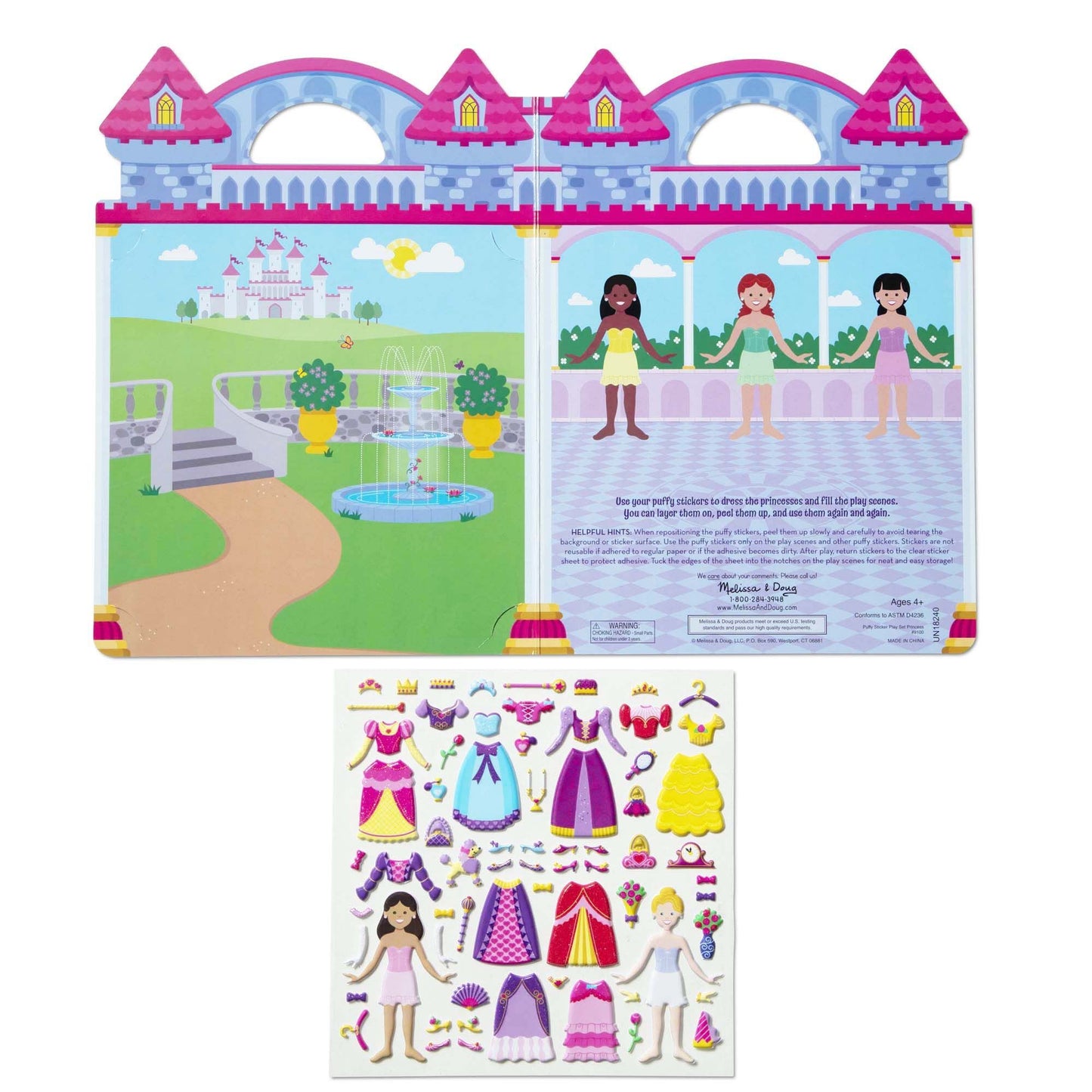 Reusable Puffy Stickers - Princess Melissa and Doug 