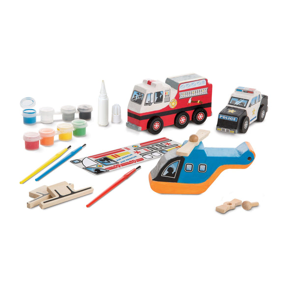 Wooden Rescue Vehicles Set Melissa and Doug 